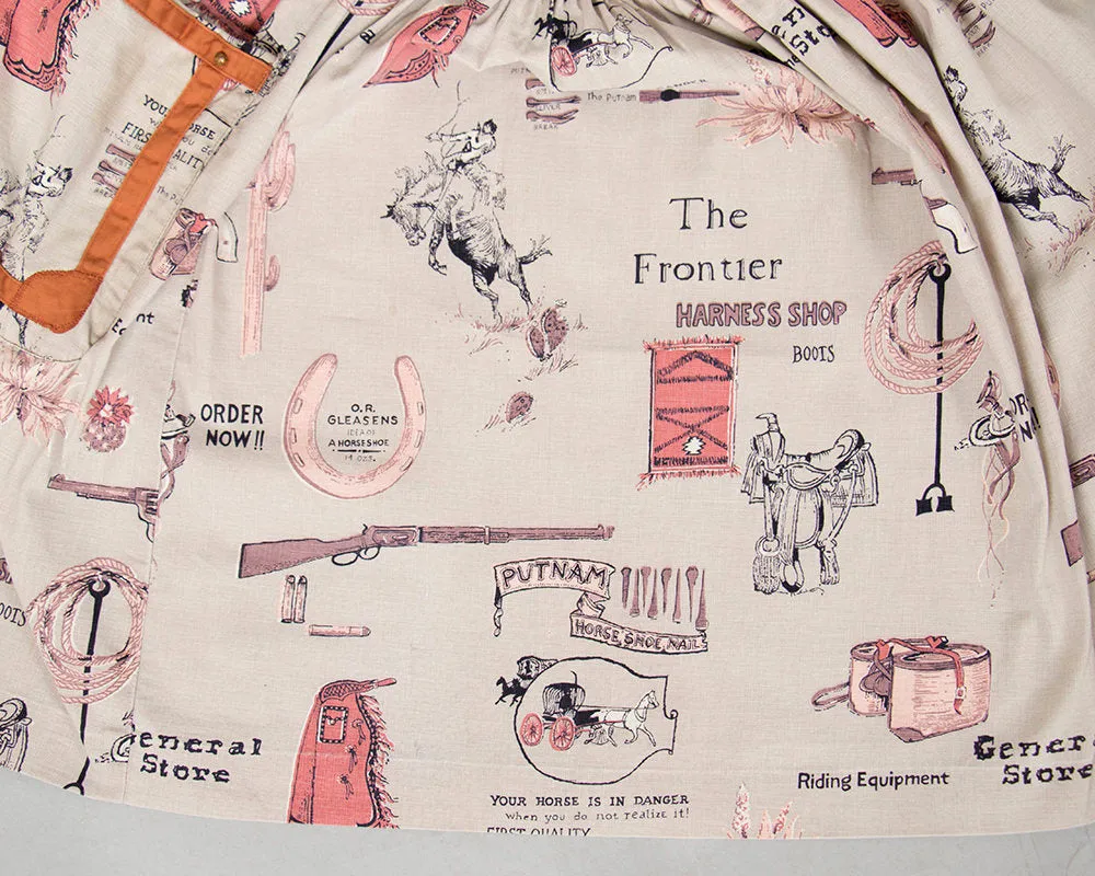 💐 SPRING CLEAROUT 💐 1950s Wild West Novelty Print Skirt | small