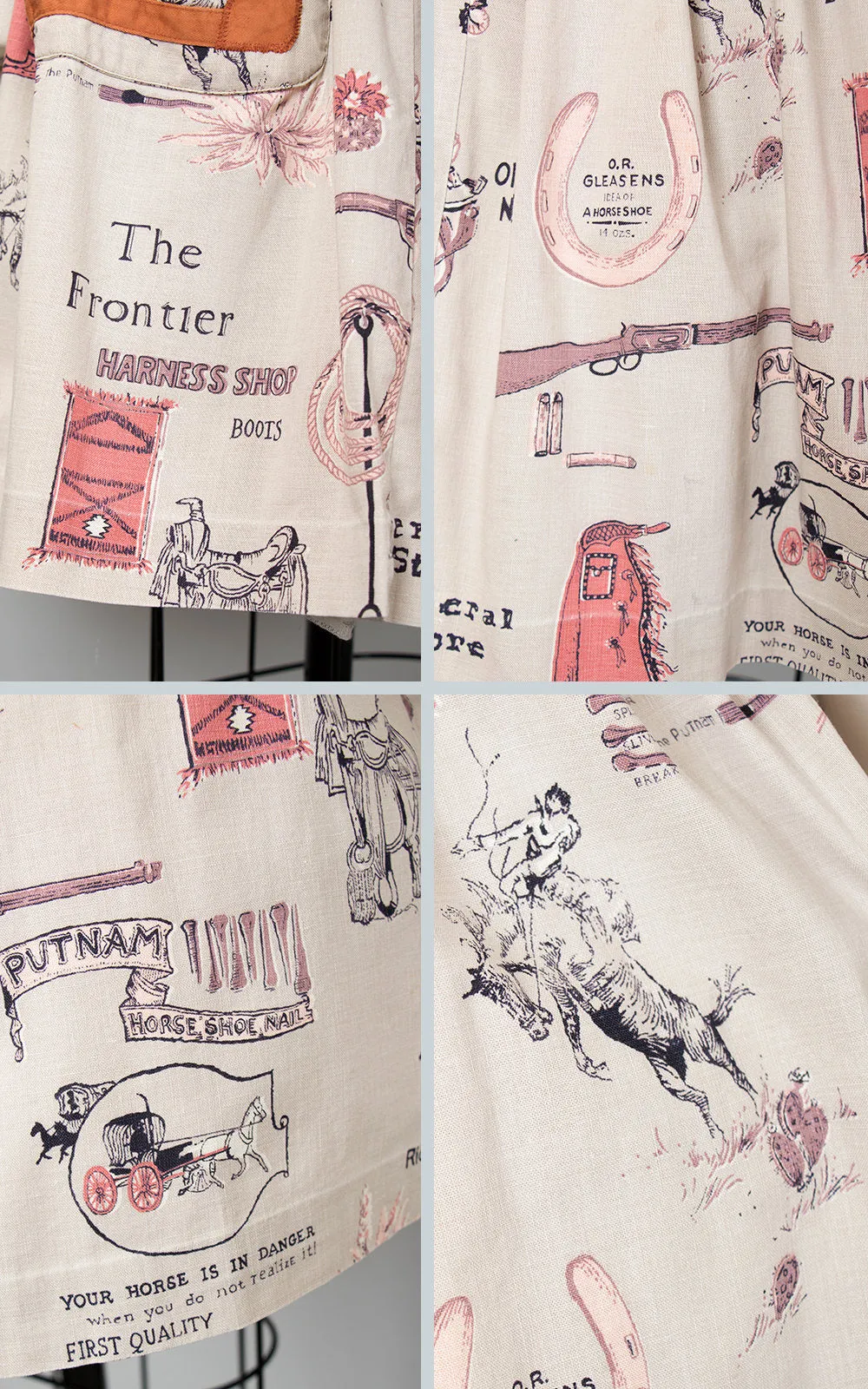 💐 SPRING CLEAROUT 💐 1950s Wild West Novelty Print Skirt | small