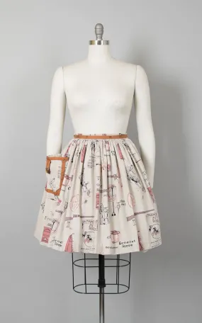 💐 SPRING CLEAROUT 💐 1950s Wild West Novelty Print Skirt | small