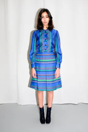 0388_MULTI COLOR STRIPES VINTAGE DRESS