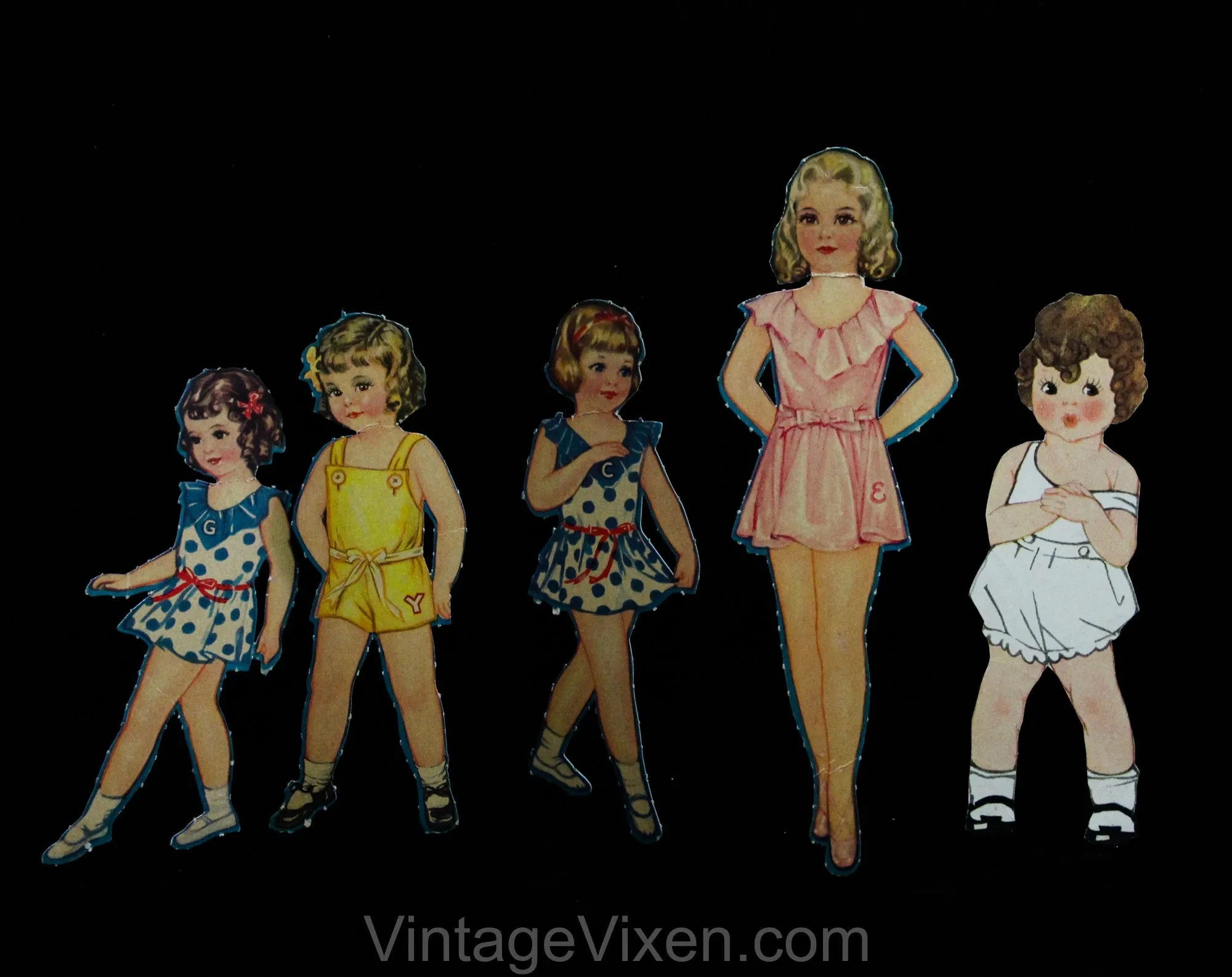 1930s 40s Paper Doll Large Lot - 66 Pcs - Babies Kids Boys Hollywood Girls - Inuit Native American Pirate Pilot Far East Kimono Costume