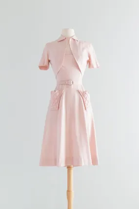 1940's Pink Pocket Envy Dress Set An Original Marlene in Salyna / XS