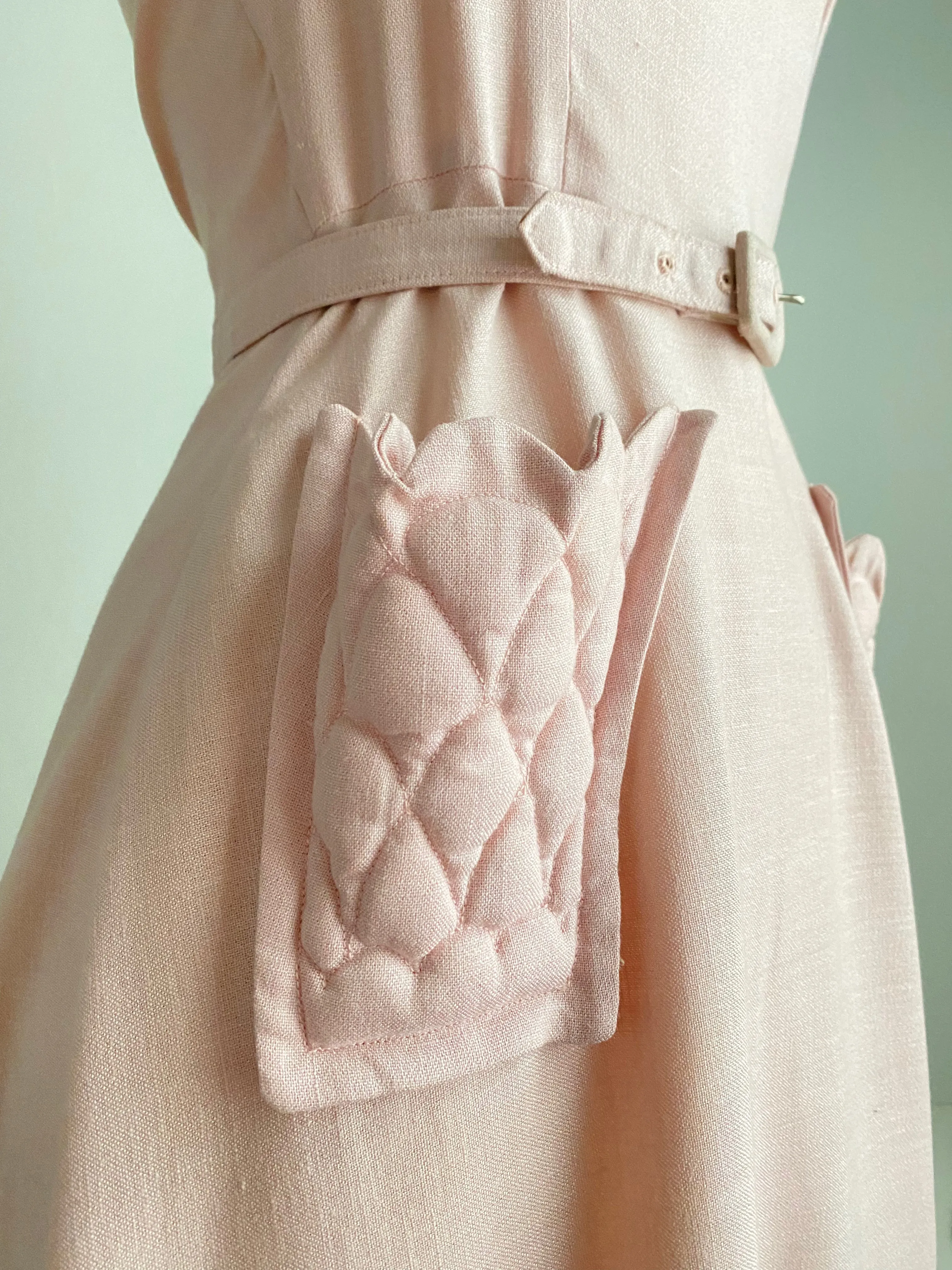 1940's Pink Pocket Envy Dress Set An Original Marlene in Salyna / XS