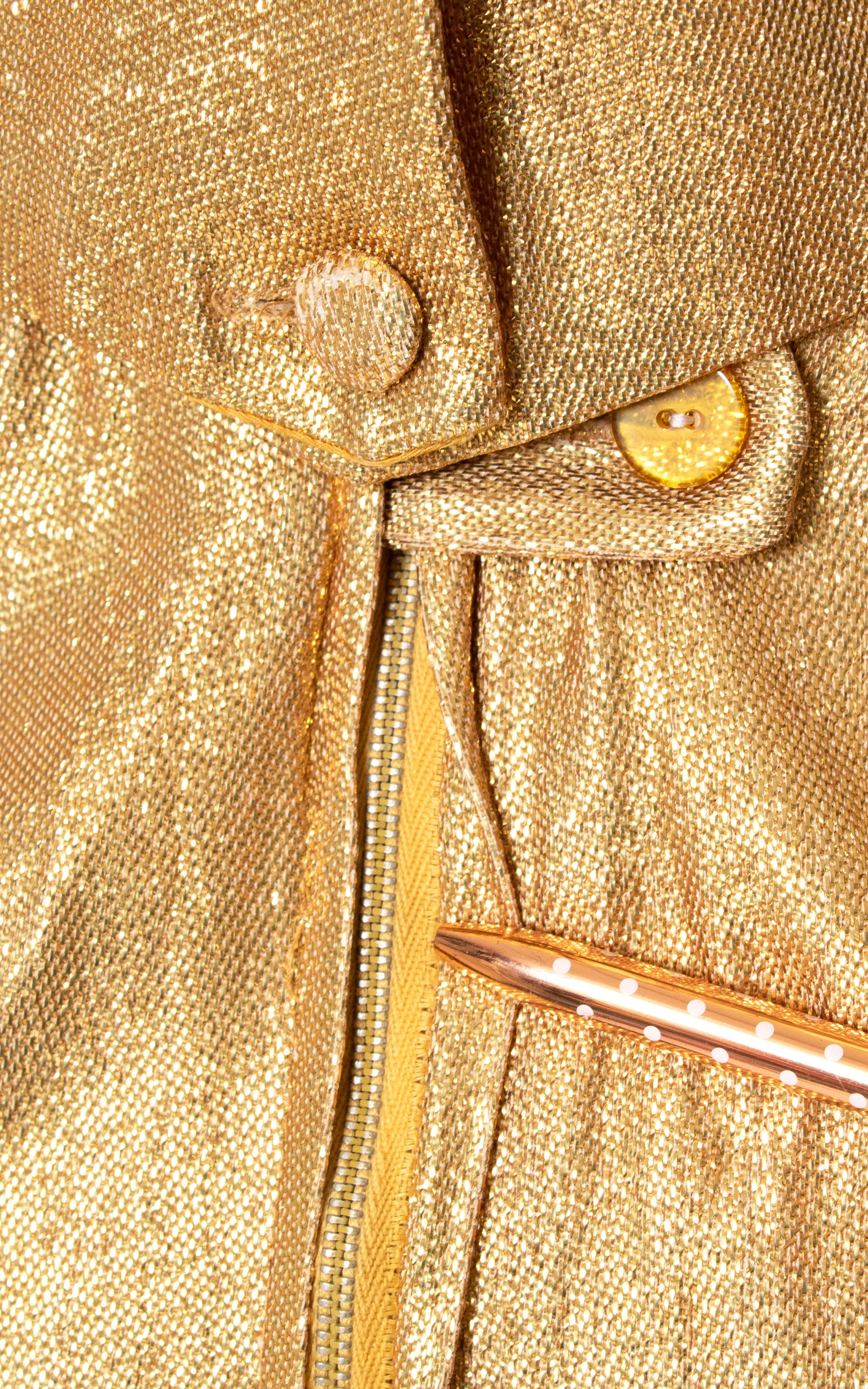 1950s Gold Lamé Pant & Top Set | small