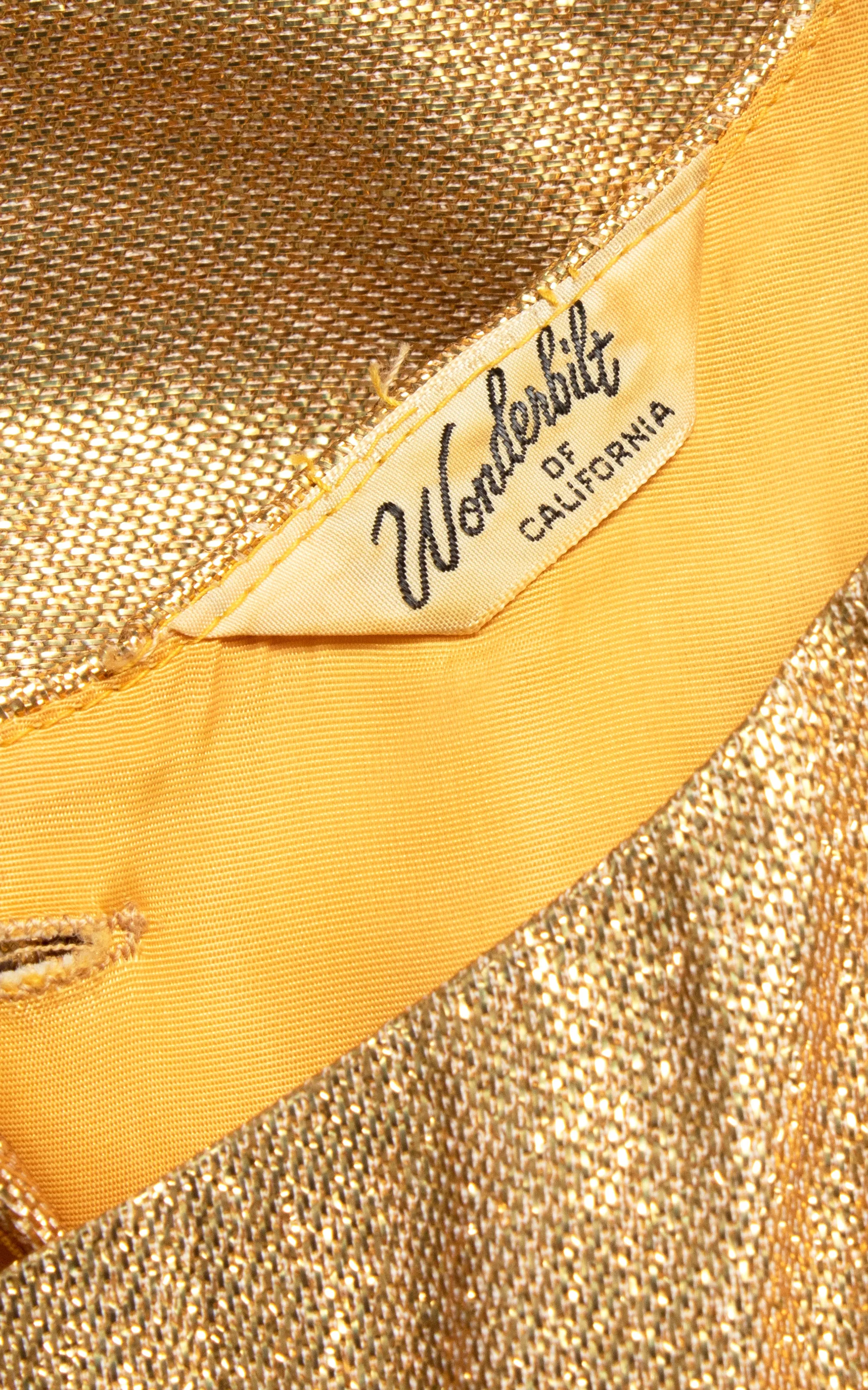 1950s Gold Lamé Pant & Top Set | small