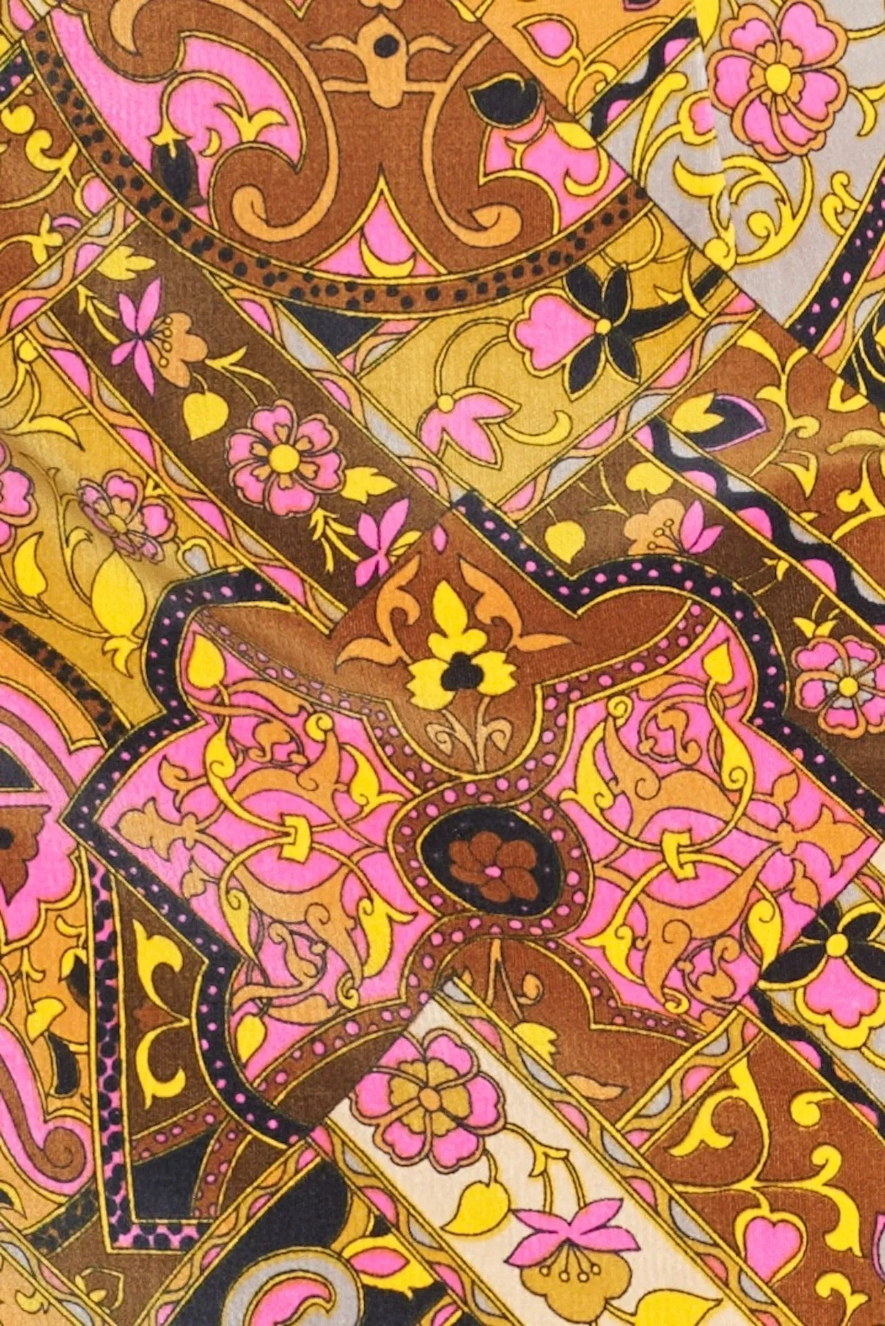 1970's print velvet mini skirt - Pre Owned