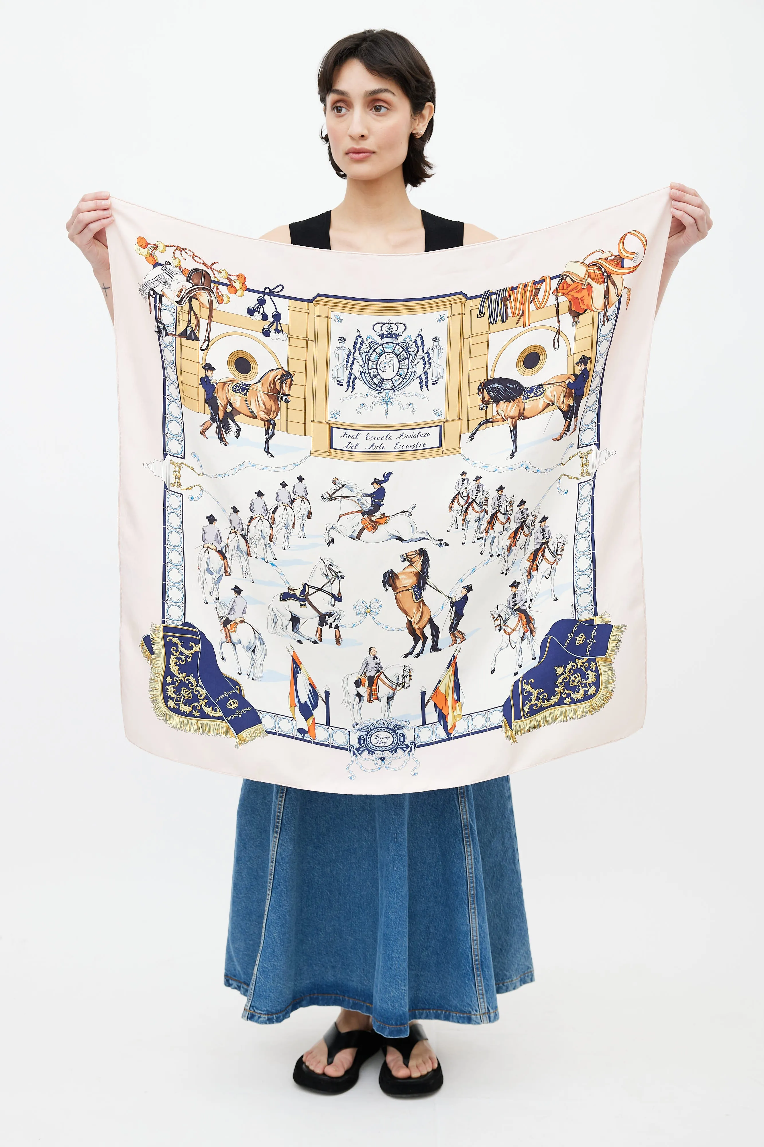 1996 Real Escuela Del Arte Ecuestre 90 Print Scarf