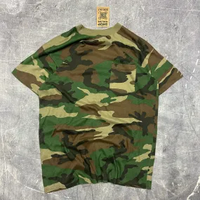 90s Single Stitched Woodland Camo Essential Pocket Shirt M K02