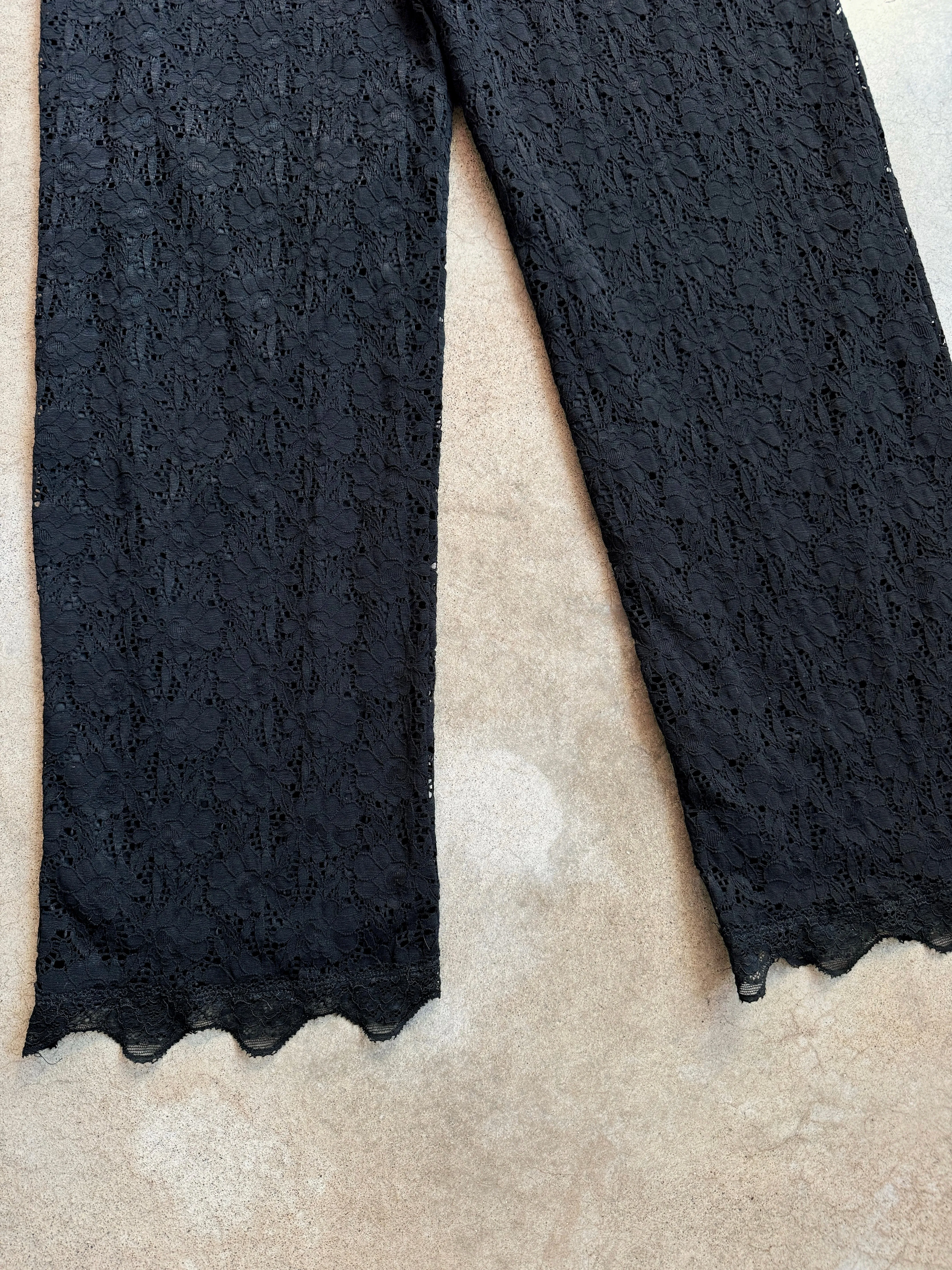 90s/Y2K John Paul Richard Black Lace Pants (XL)