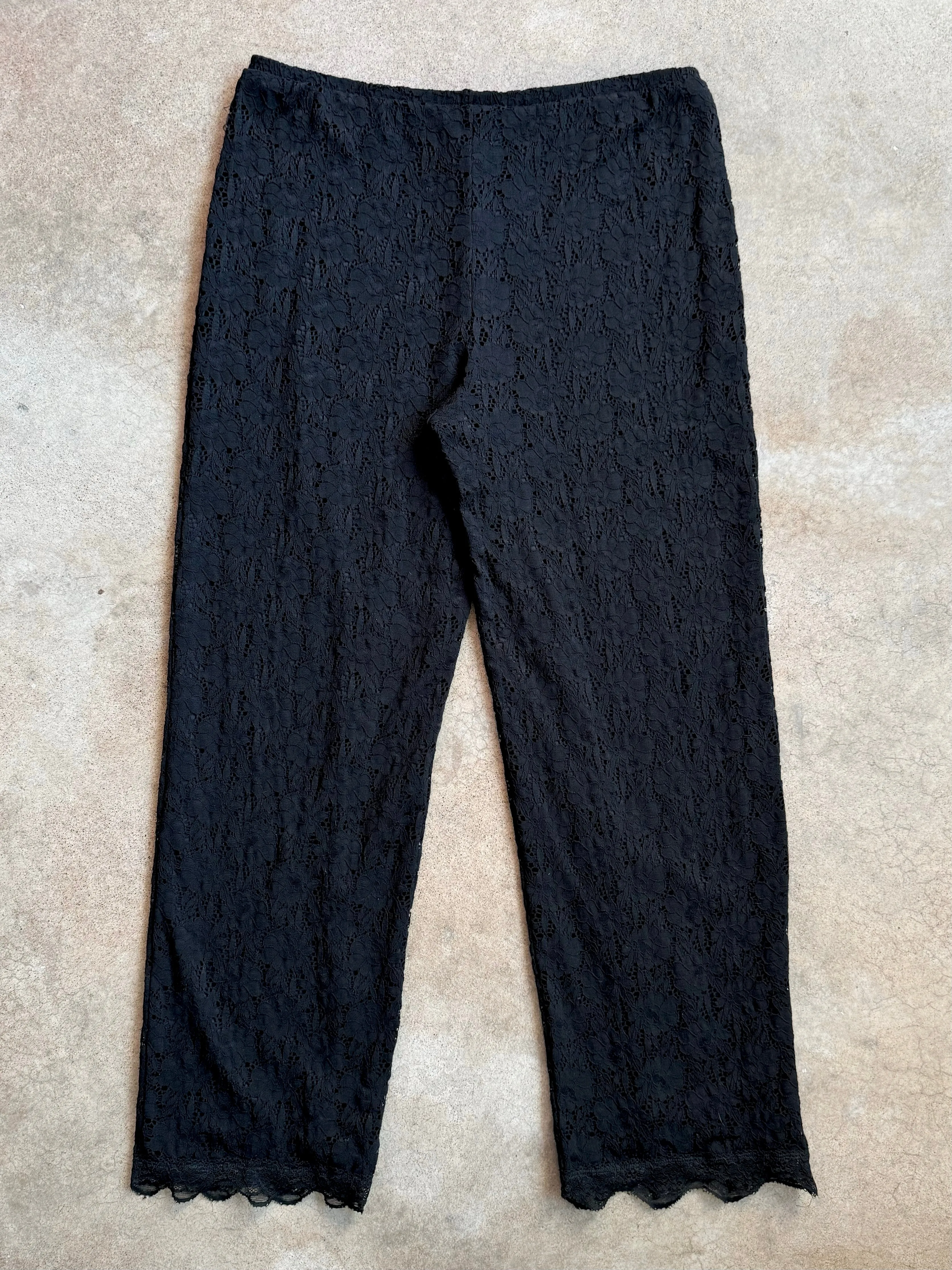 90s/Y2K John Paul Richard Black Lace Pants (XL)