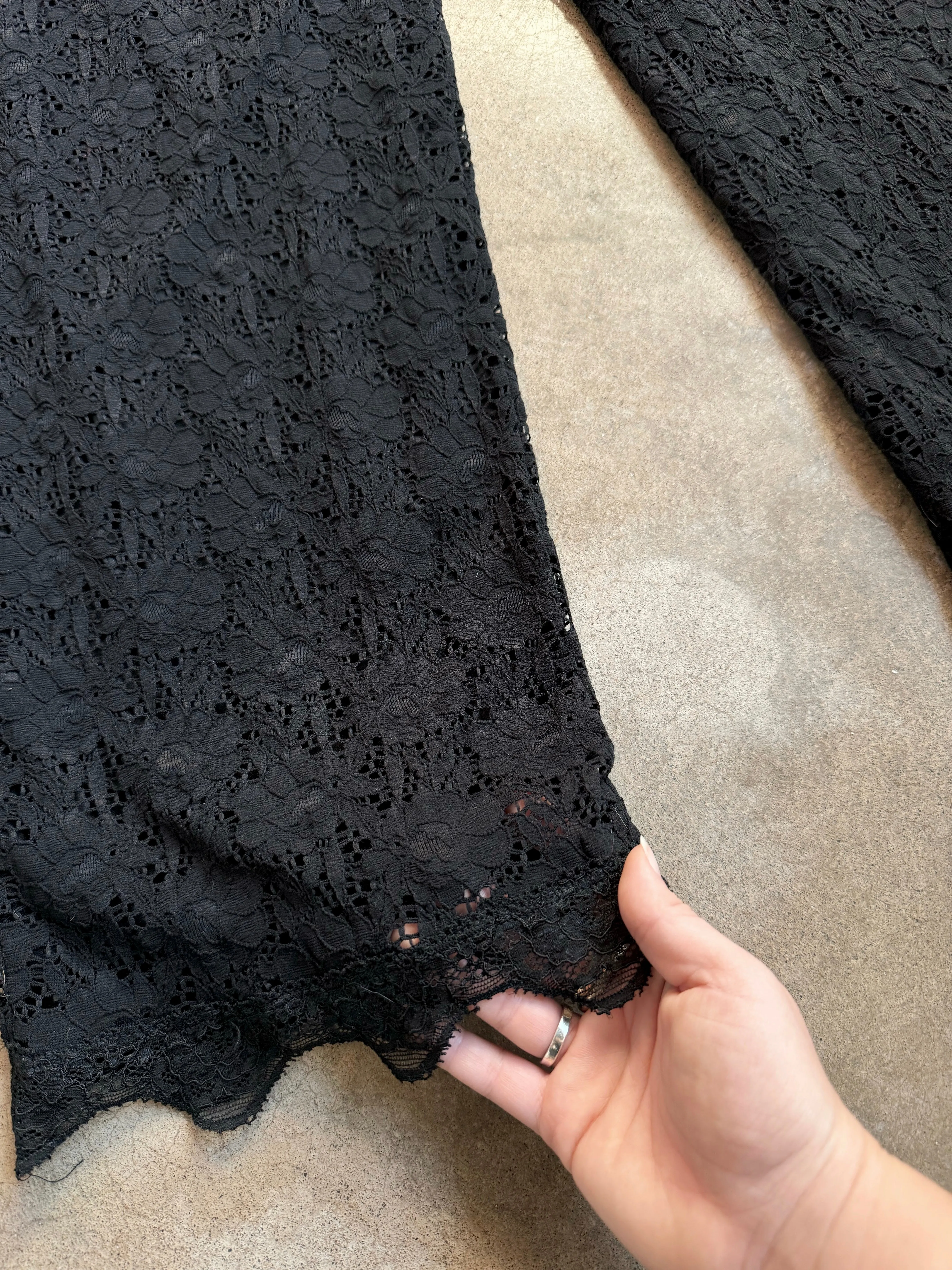90s/Y2K John Paul Richard Black Lace Pants (XL)