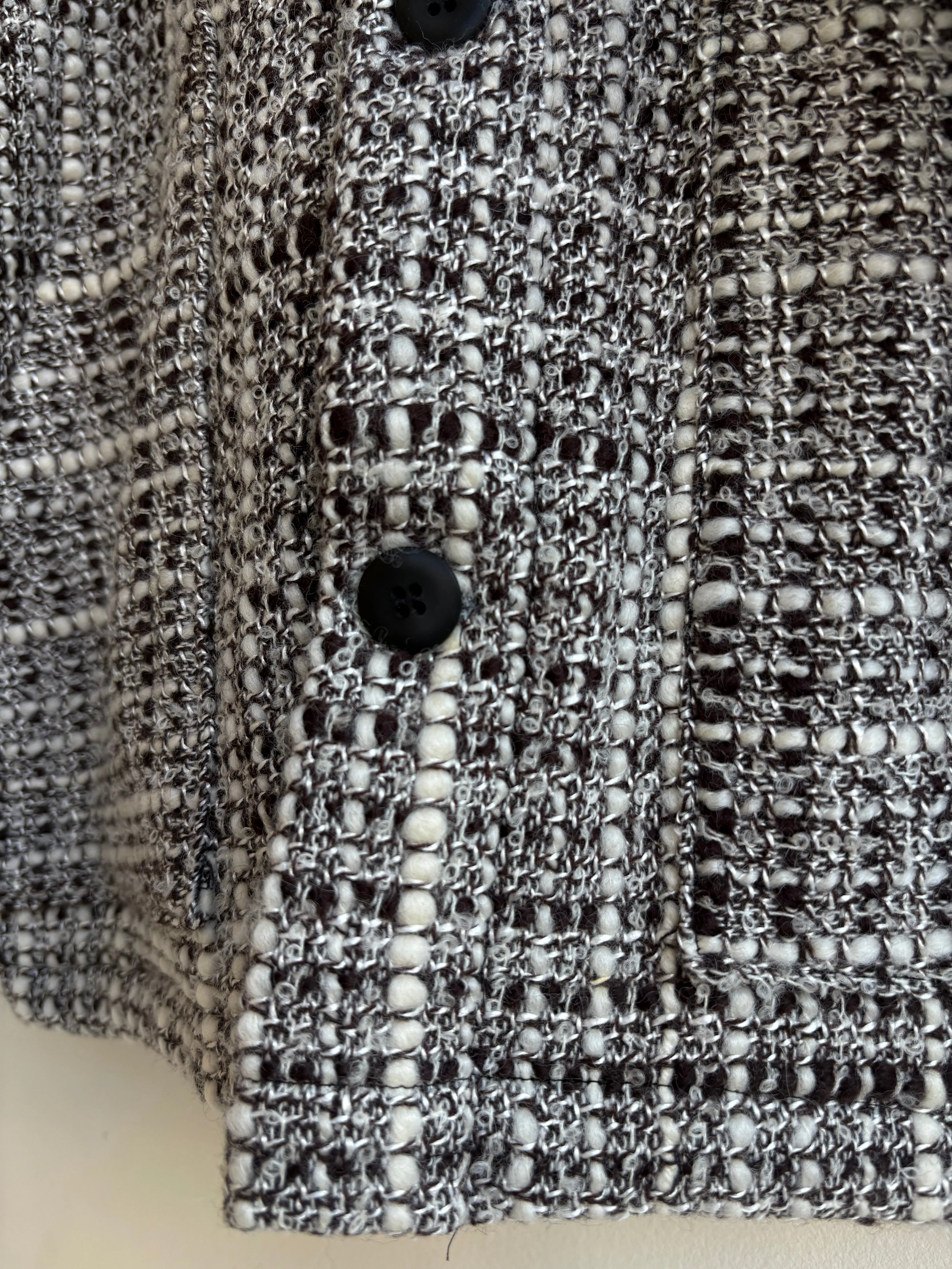 Black & White Textured Utility Jacket