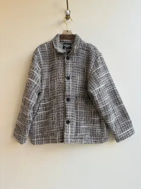 Black & White Textured Utility Jacket