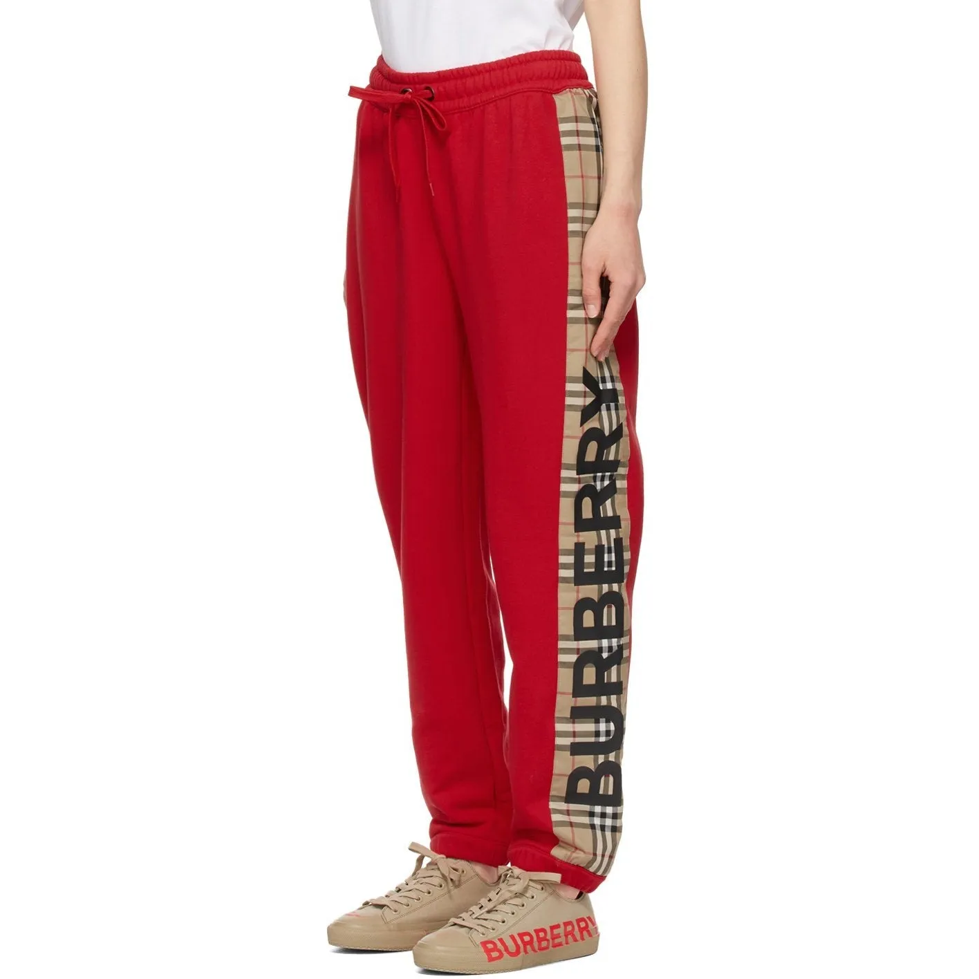Burberry Red Vintage Check Raine Lounge Pants