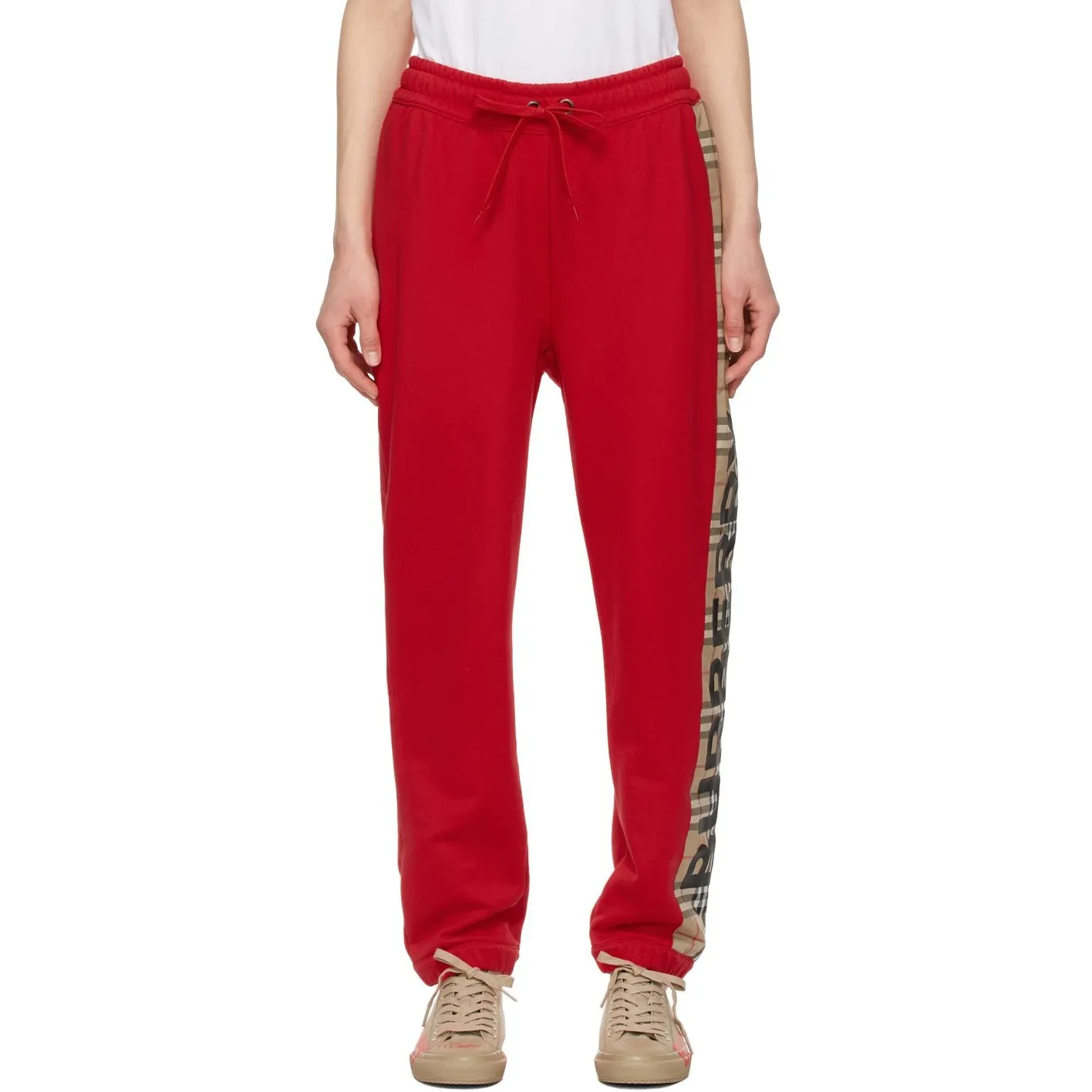 Burberry Red Vintage Check Raine Lounge Pants