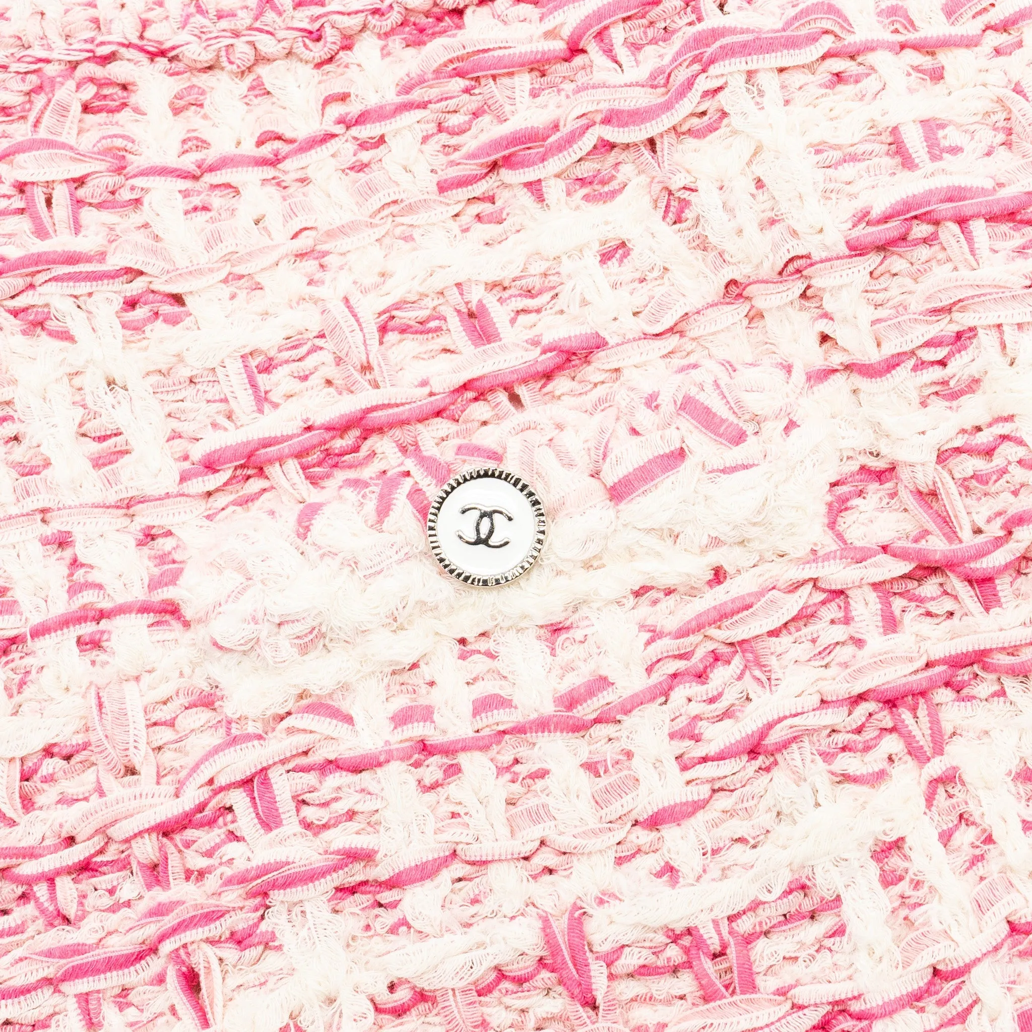 Chanel 24P size 34 sweater and skirts suit cotton pink/ Ecru