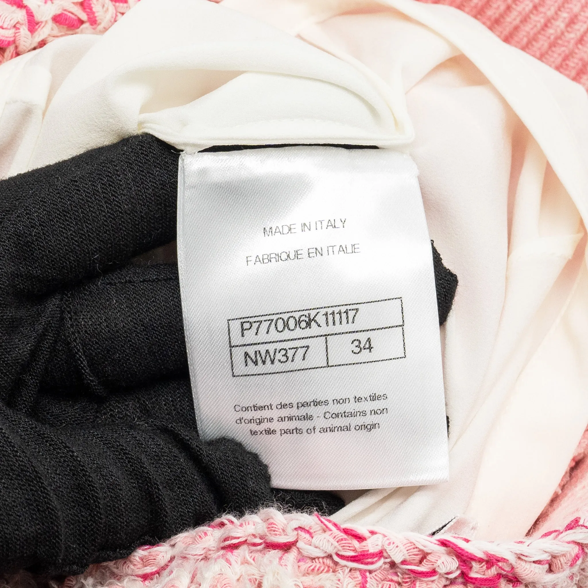 Chanel 24P size 34 sweater and skirts suit cotton pink/ Ecru