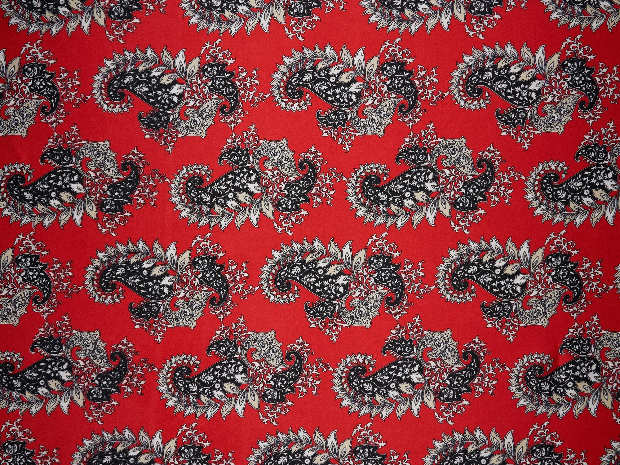 Charmeuse satin fabric by the yard -  MonSar exclusive  paisley print
