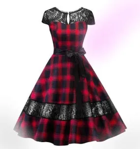 Classic Plaid Vintage Dress