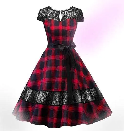 Classic Plaid Vintage Dress