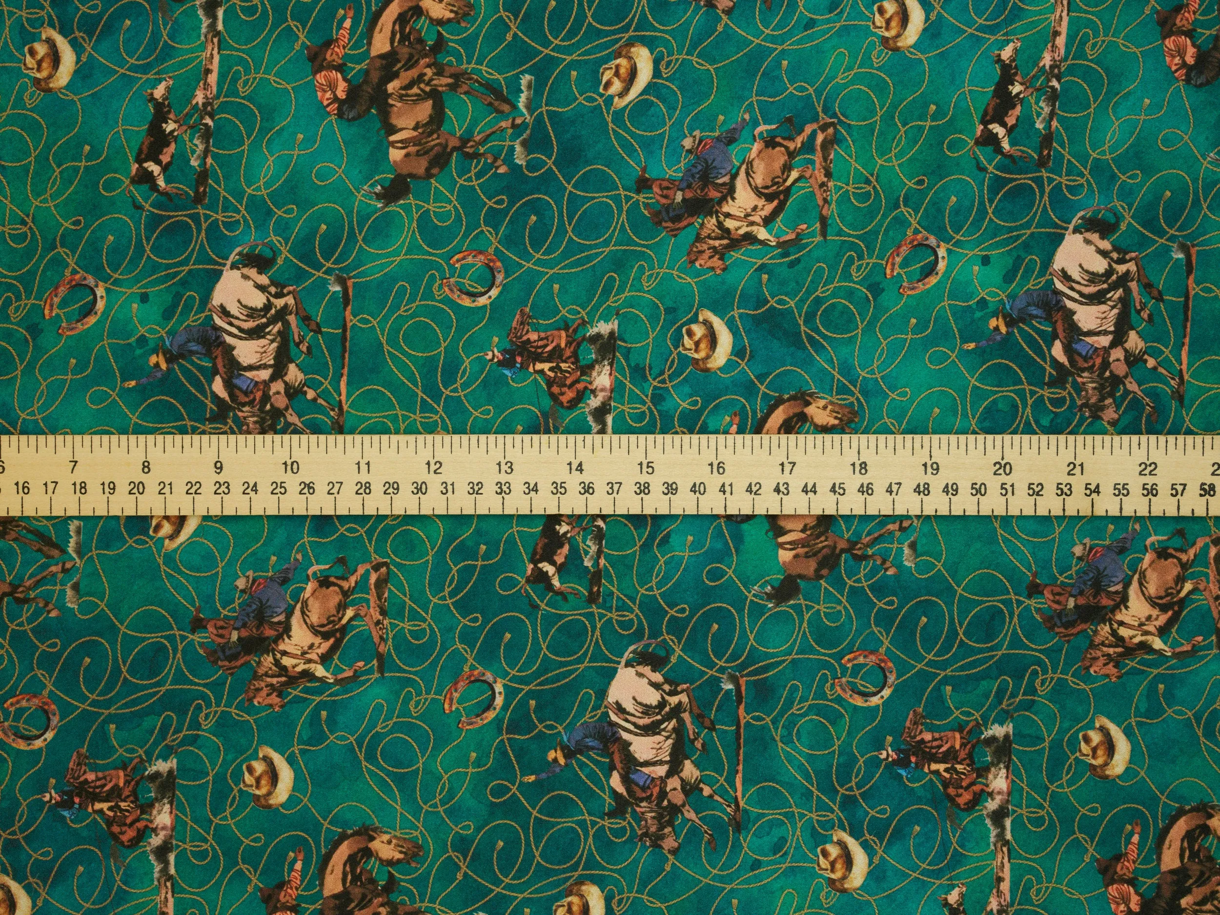 Cowboys Silky Satin Charmeuse print - fabric by the yard -  sublimation print
