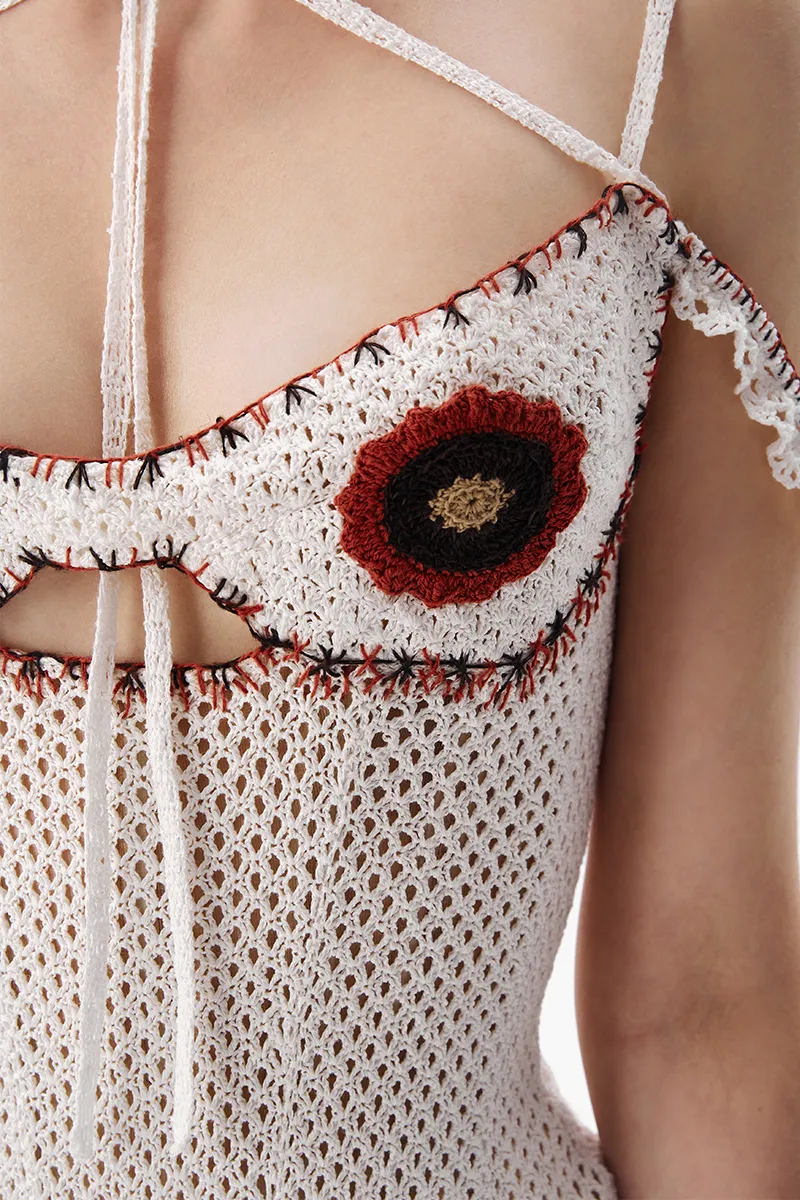 CROCHET KNIT CORSET IN WHITE