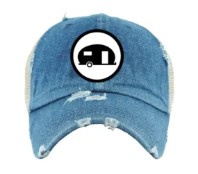 DENIM PONYTAIL ICON LOGO PATCH HAT