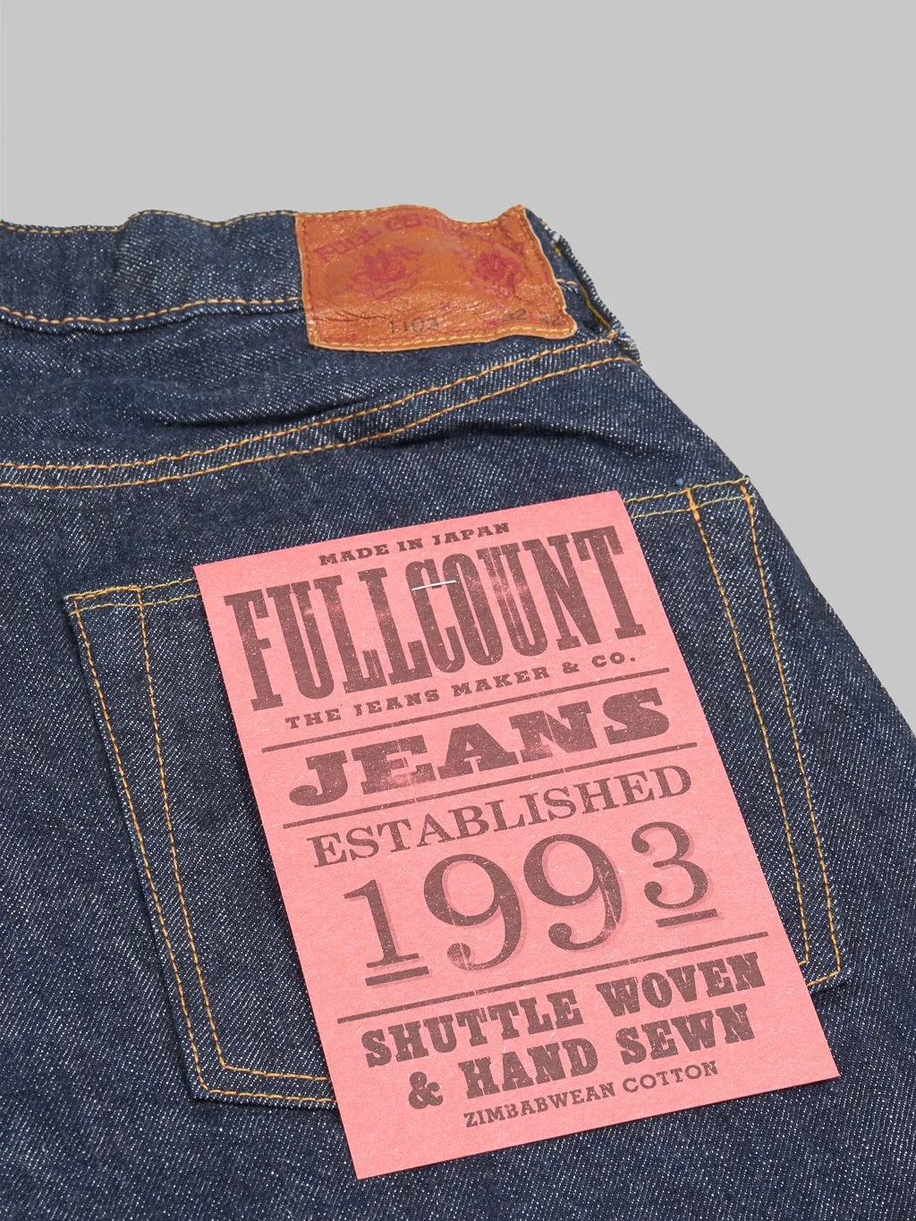 Fullcount 1103W Mens 13.7oz Clean Straight Leg Jeans – Premium Japanese Denim, Classic Fit, Durable & Stylish