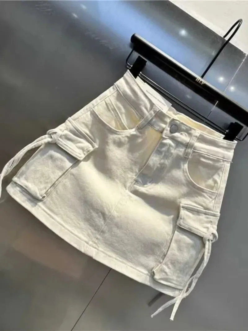 LVSANW 2024 Autumn New Fashion Vintage Camouflage Frock Skirt Female Y2K Street Harajuku Slim Hot Girl A-bag Hip Skirt Denim Skirt