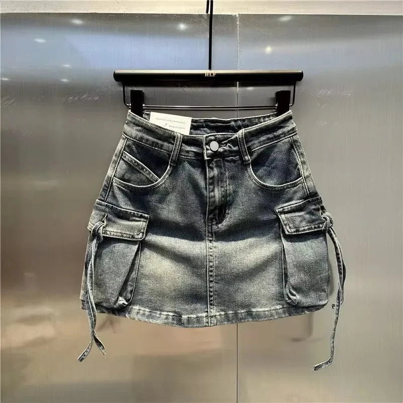 LVSANW 2024 Autumn New Fashion Vintage Camouflage Frock Skirt Female Y2K Street Harajuku Slim Hot Girl A-bag Hip Skirt Denim Skirt