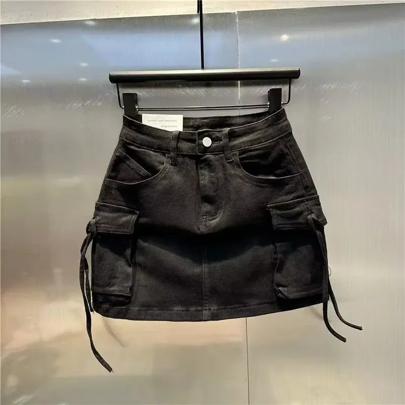 LVSANW 2024 Autumn New Fashion Vintage Camouflage Frock Skirt Female Y2K Street Harajuku Slim Hot Girl A-bag Hip Skirt Denim Skirt