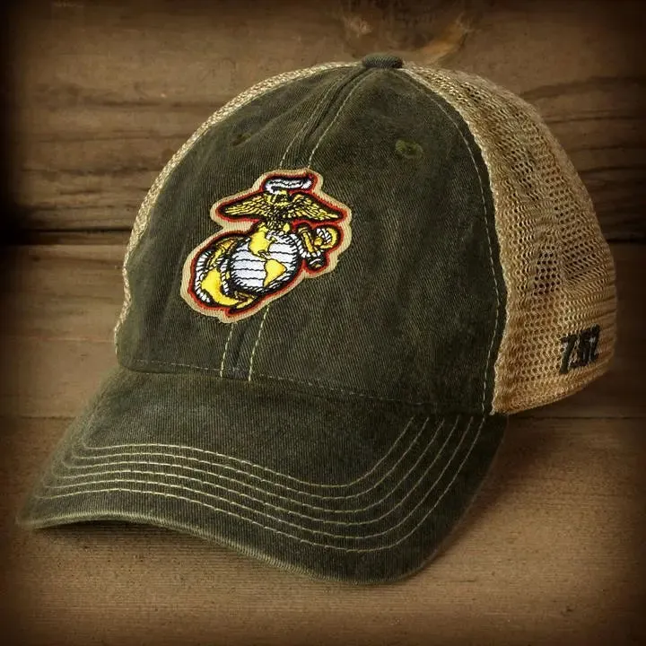 Marines EGA Vintage Black Trucker Hat