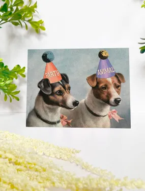 Party Animal Dogs Cute Birthday Celebration Card