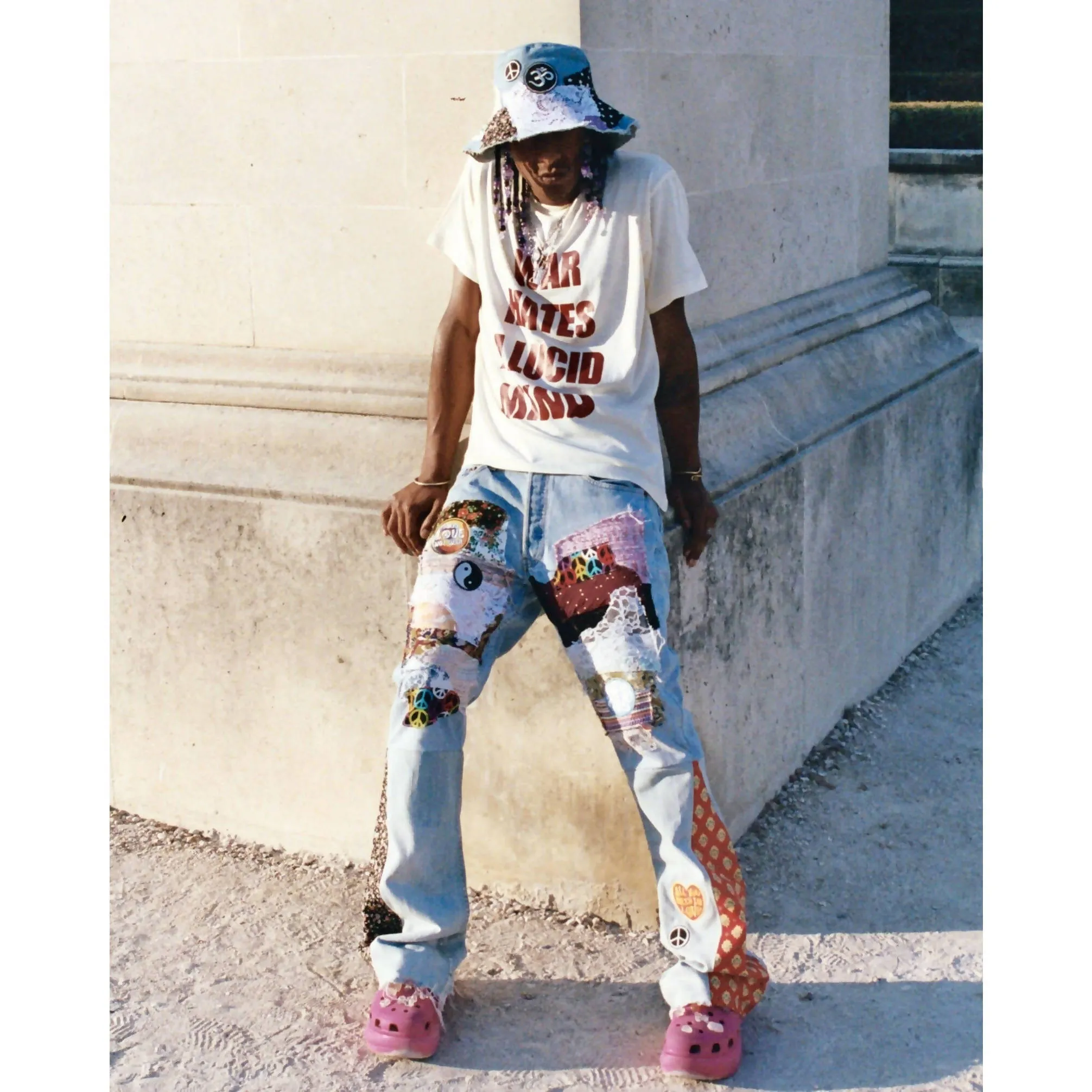 PATCHWORK DENIM PANTS