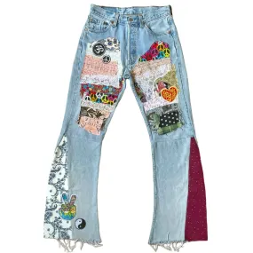 PATCHWORK DENIM PANTS