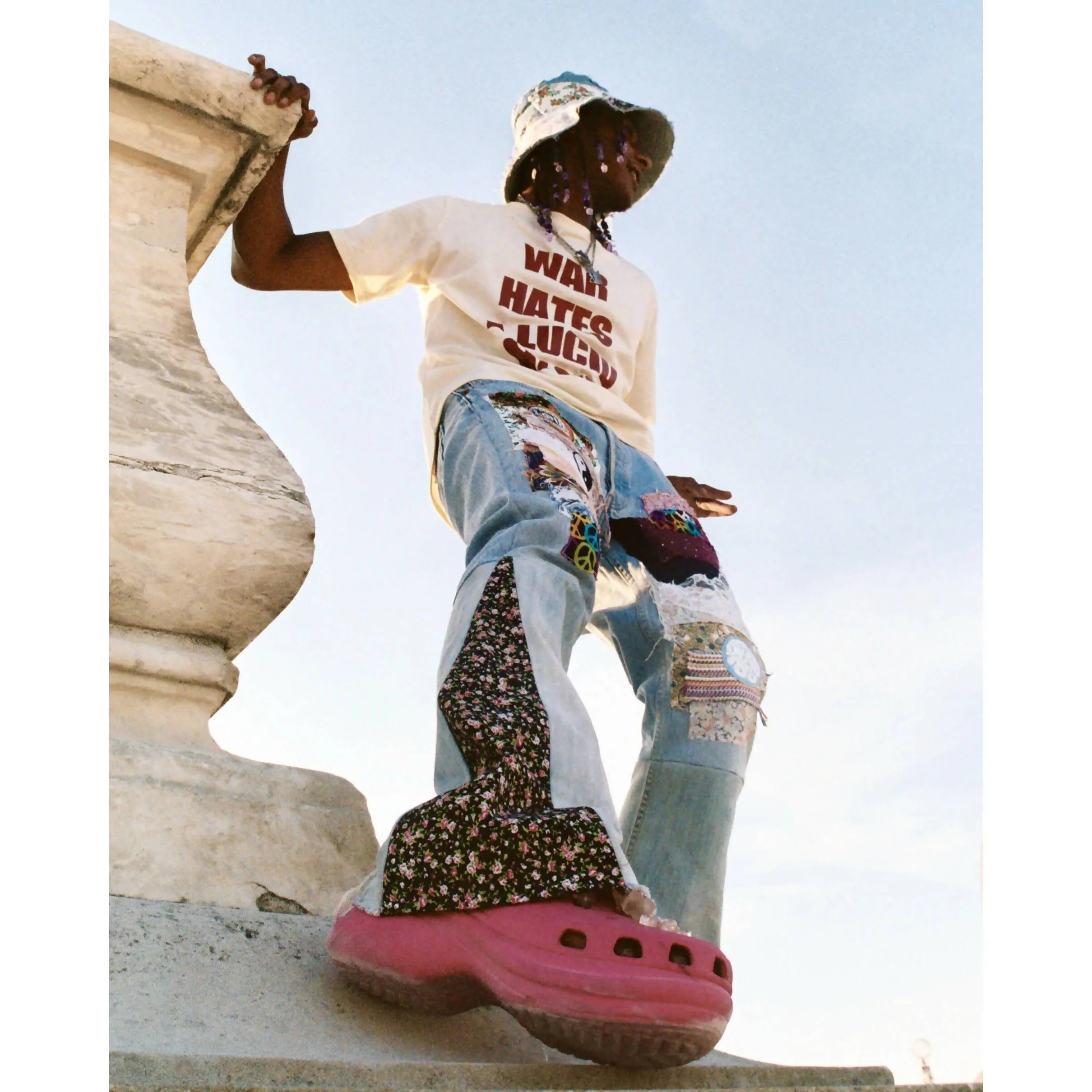 PATCHWORK DENIM PANTS