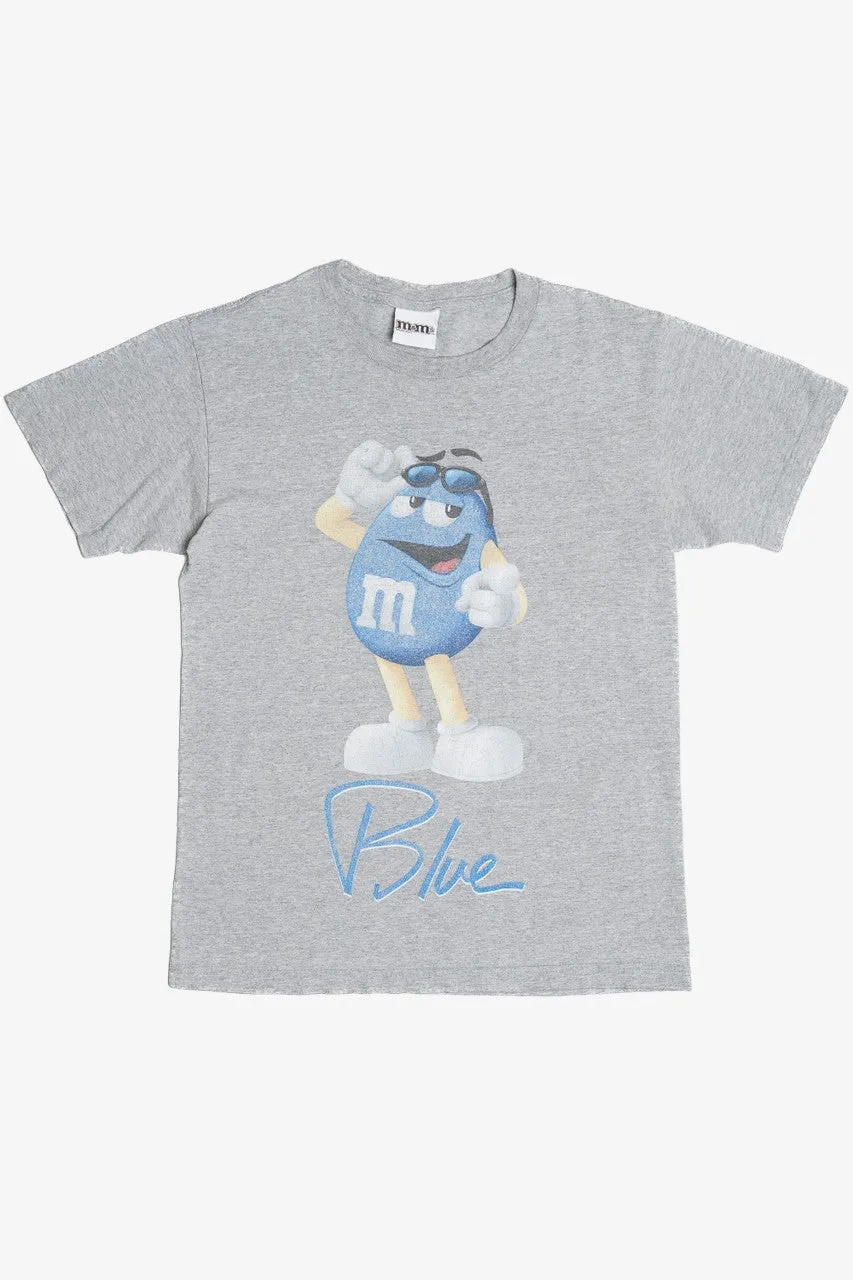 "Blue" Spellout Blue M&M With Sunglasses M&Ms Brand T-Shirt