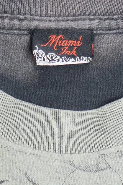 "Miami Ink" Tattoo Shop Skull Print T-Shirt