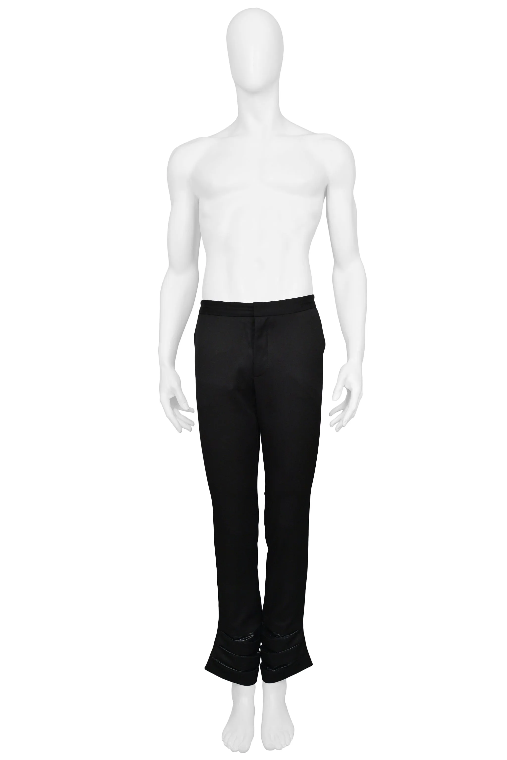 RAF SIMONS BLACK ACCORDION ALIEN PANTS 2007-08