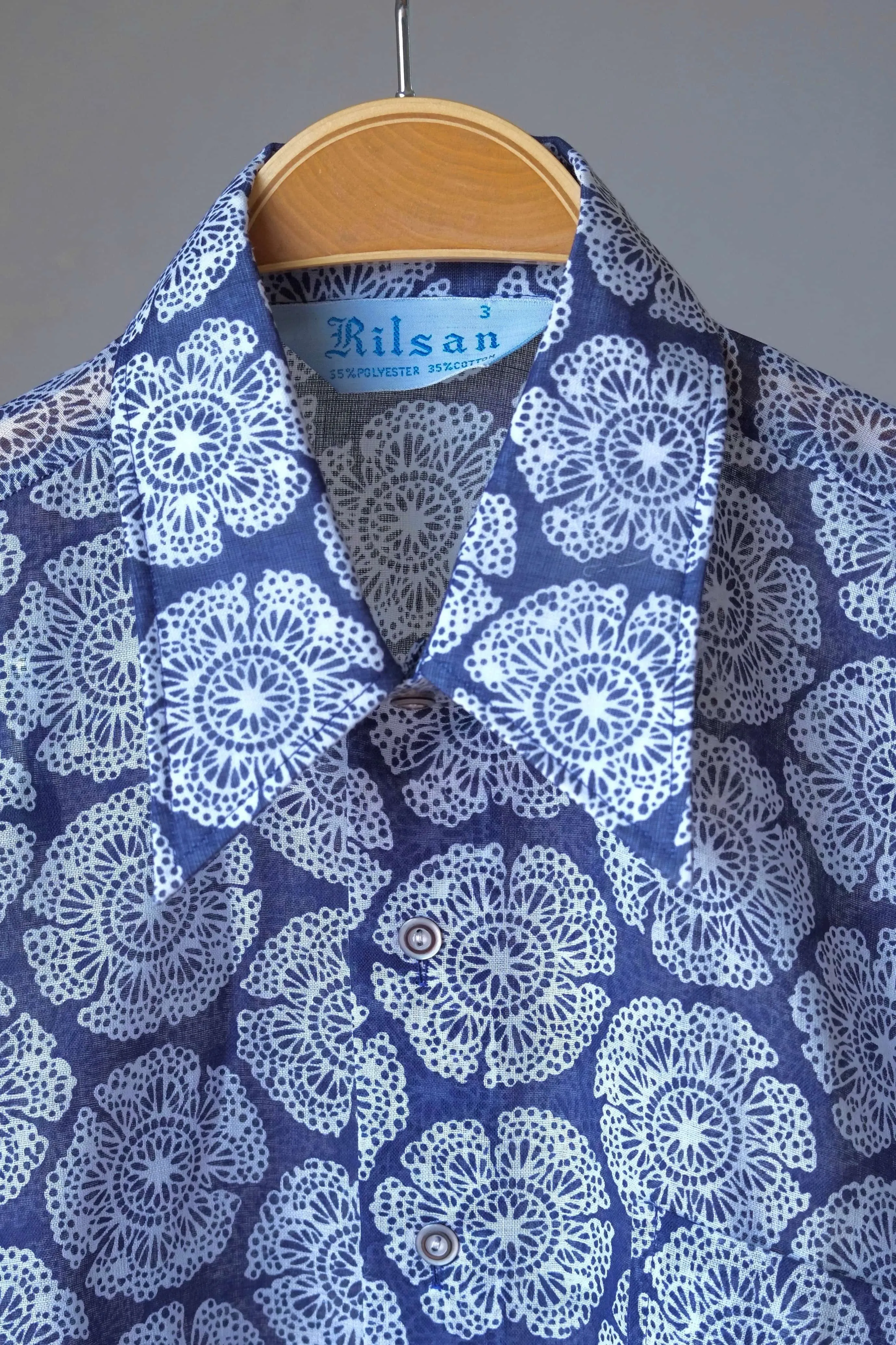 RILSAN Flower Print Long Sleeves 70's Shirt
