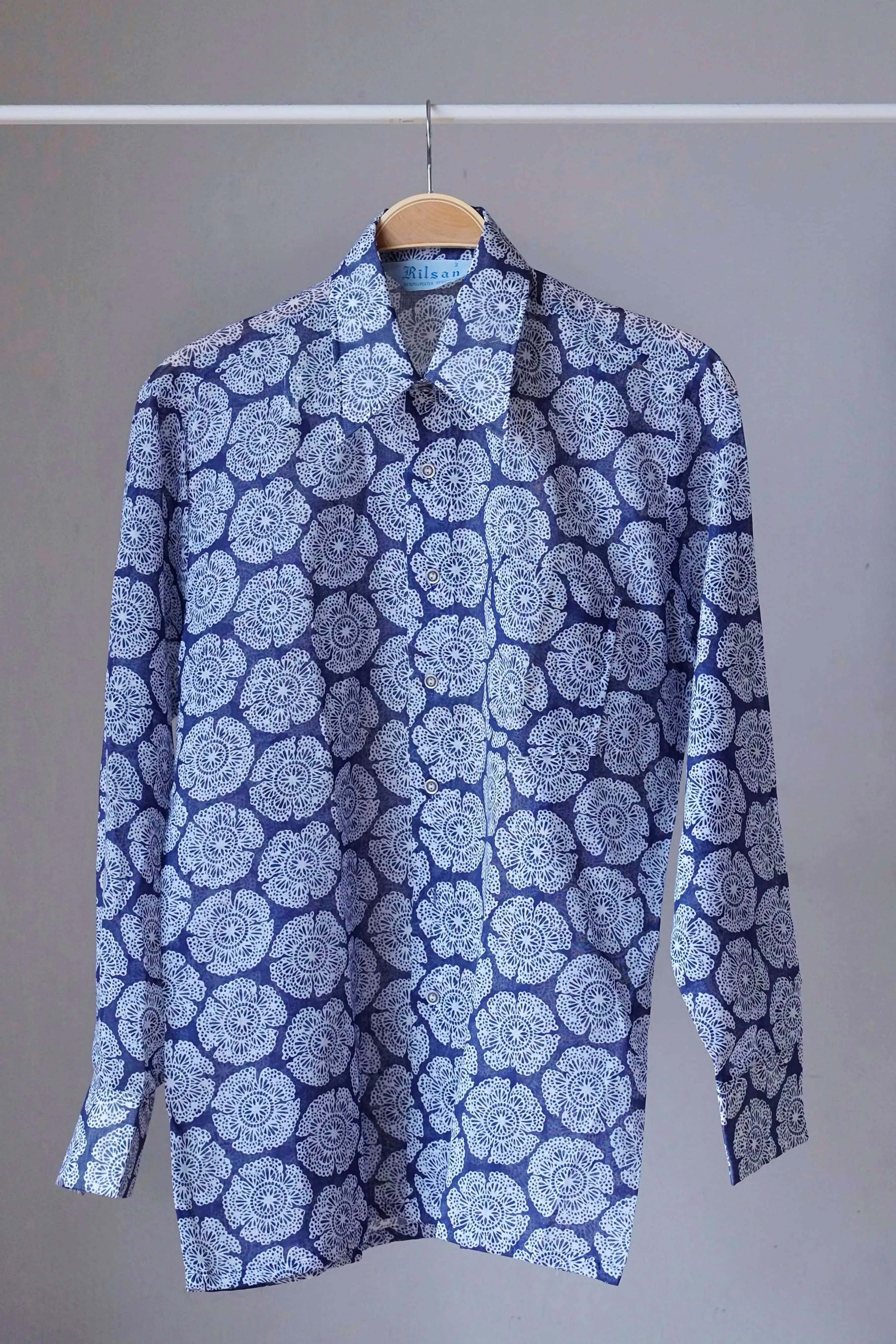 RILSAN Flower Print Long Sleeves 70's Shirt