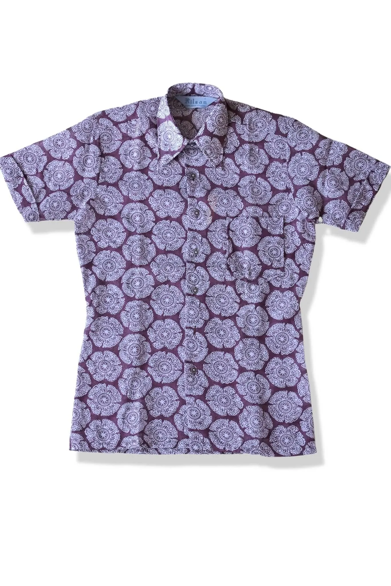 RILSAN Flower Print Short Sleeves 70's Shirt