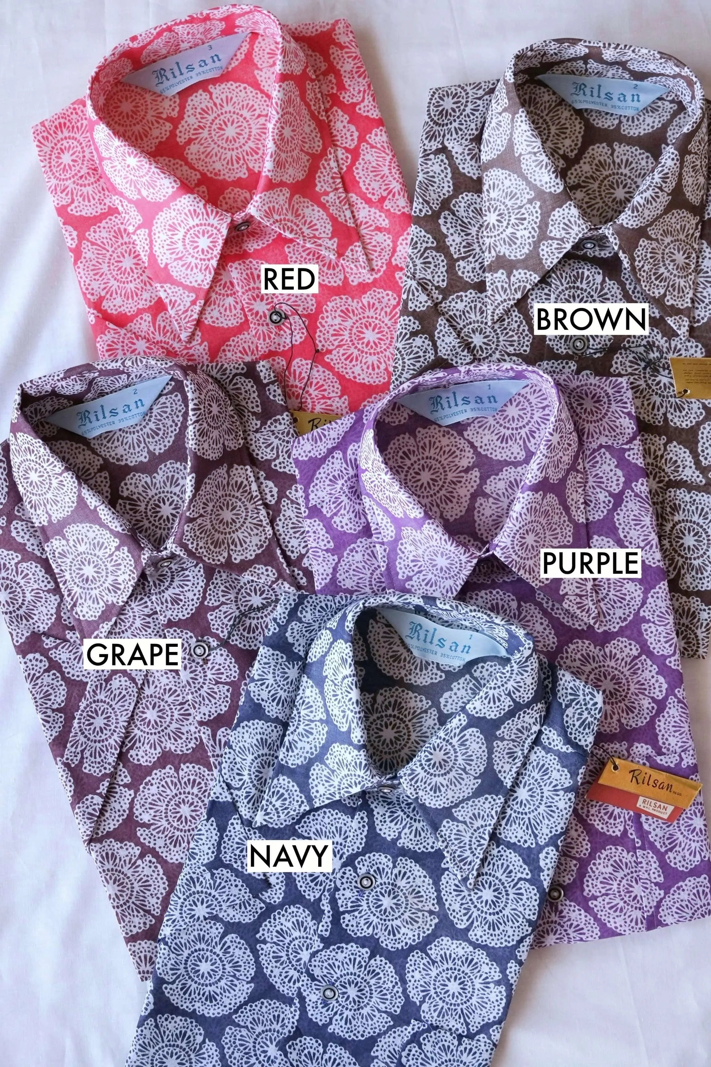 RILSAN Flower Print Short Sleeves 70's Shirt