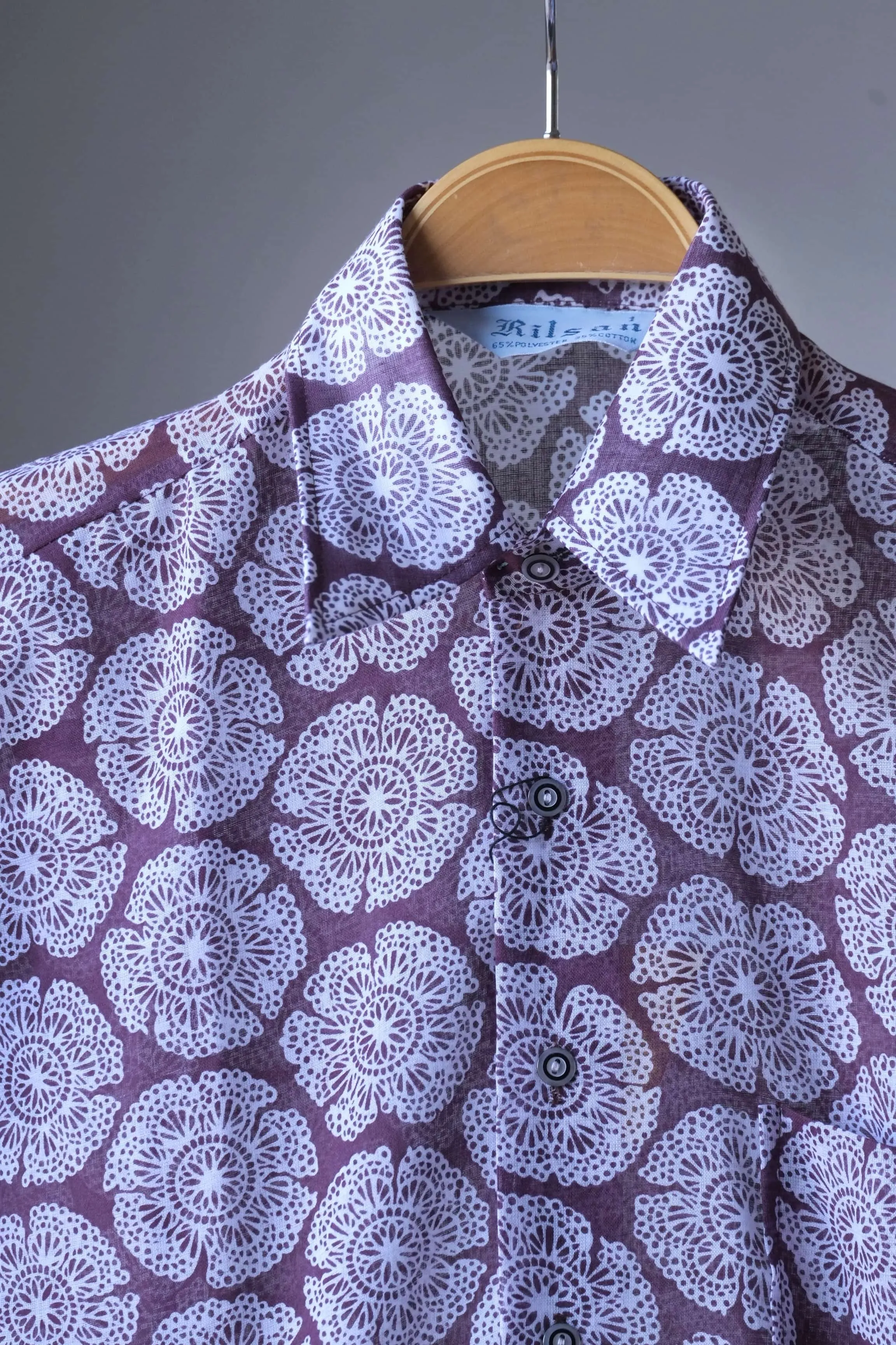RILSAN Flower Print Short Sleeves 70's Shirt