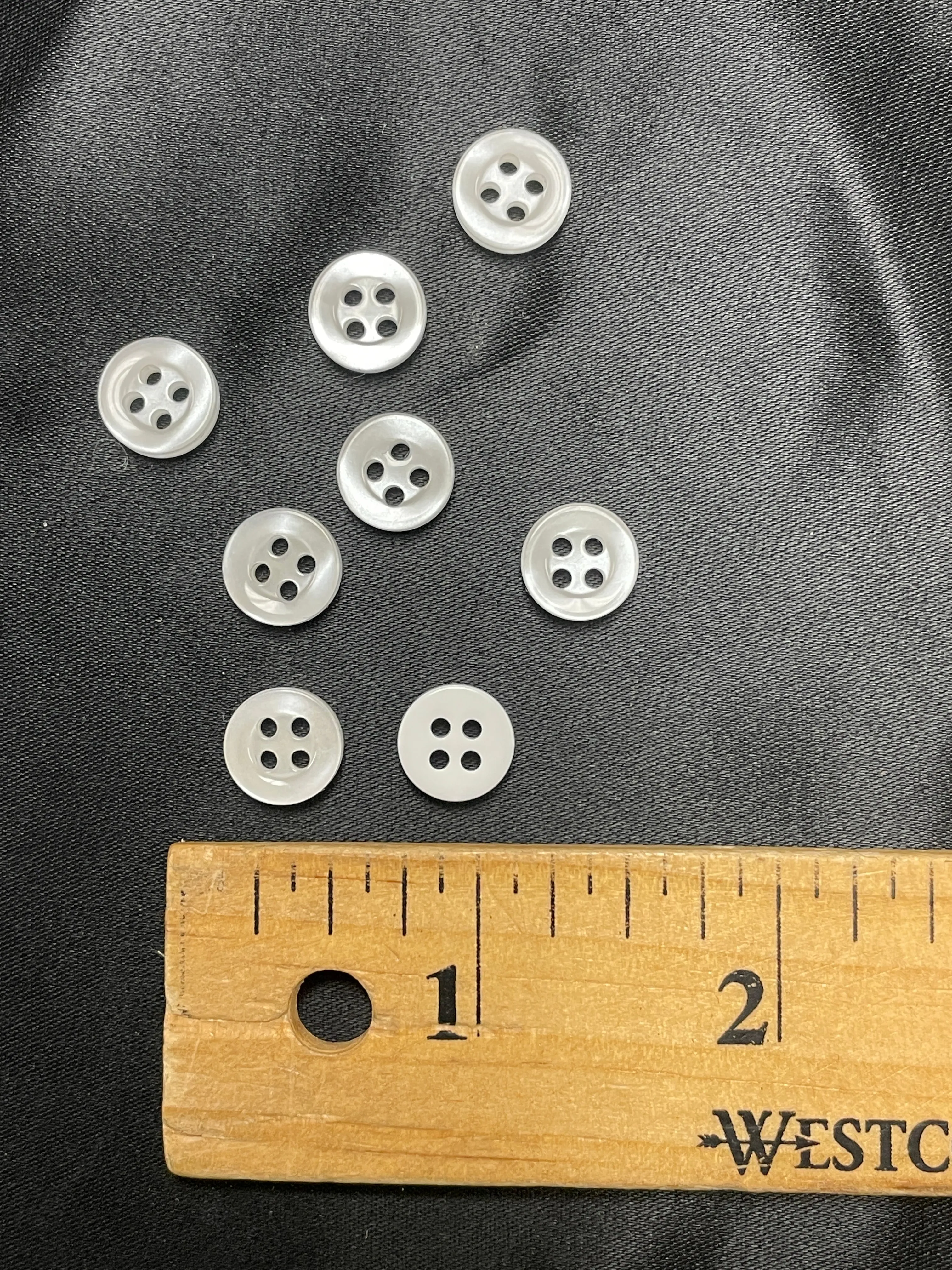 SALE Buttons Plastic Set of 8 - White