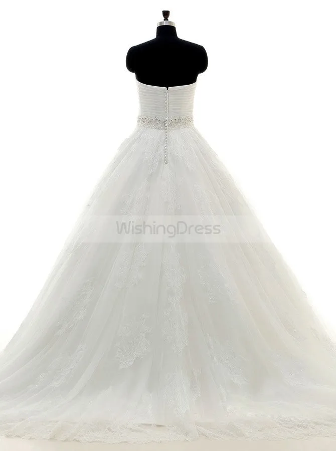 Sweetheart Wedding Dresses,Lace Wedding Dress,Romantic Wedding Dress,Vintage Wedding Dress,WD00214
