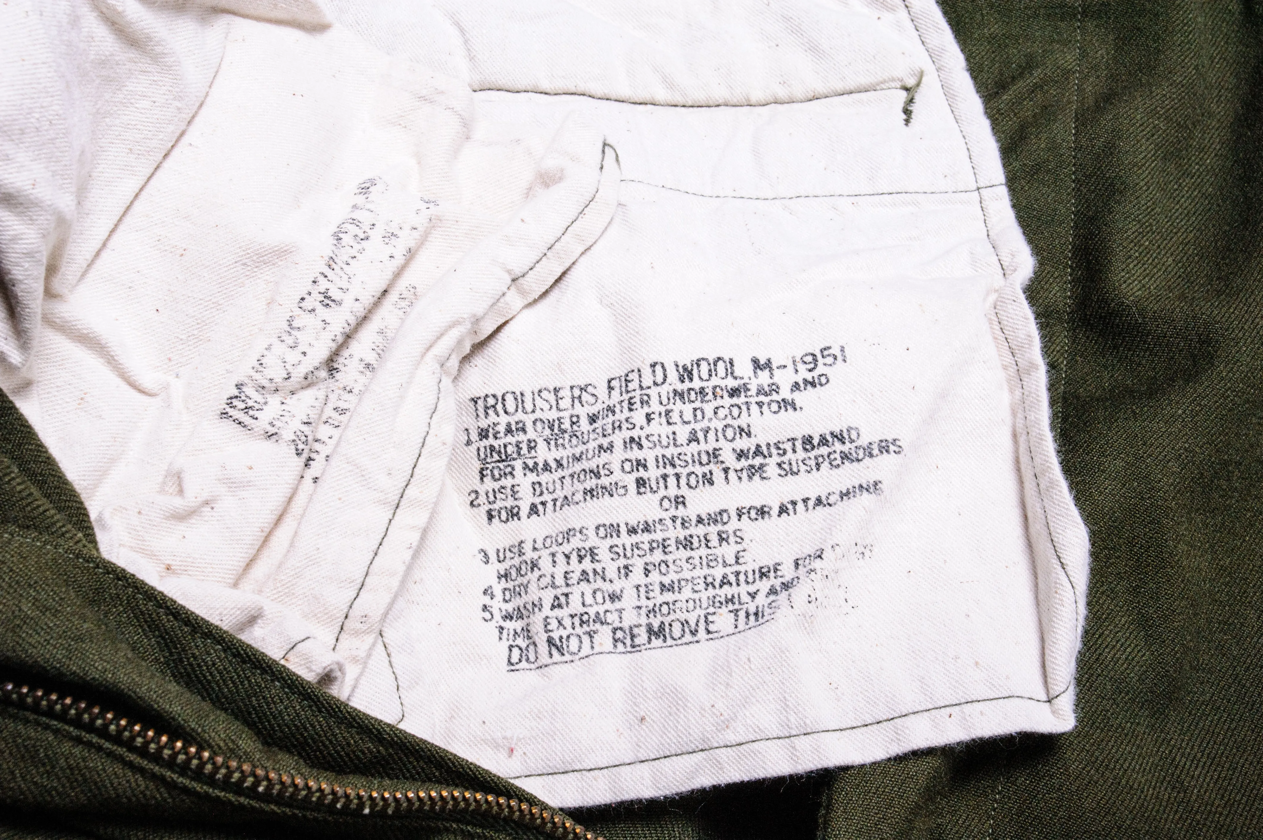 US ARMY FIELD TROUSERS PANTS M-1951 M51 1950'S KOREAN WAR SIZE LONG LARGE 38X32
