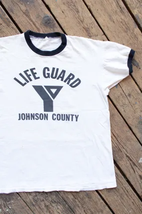 Vintage 1970s YMCA Lifeguard Ringer Tee - Medium