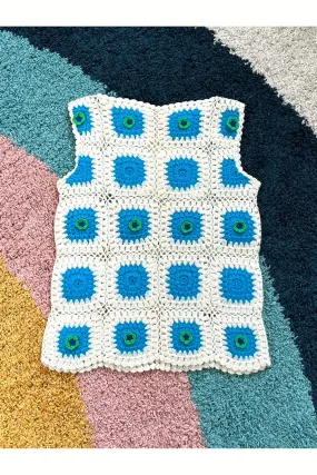 Vintage 60s Daisy Granny Square Top