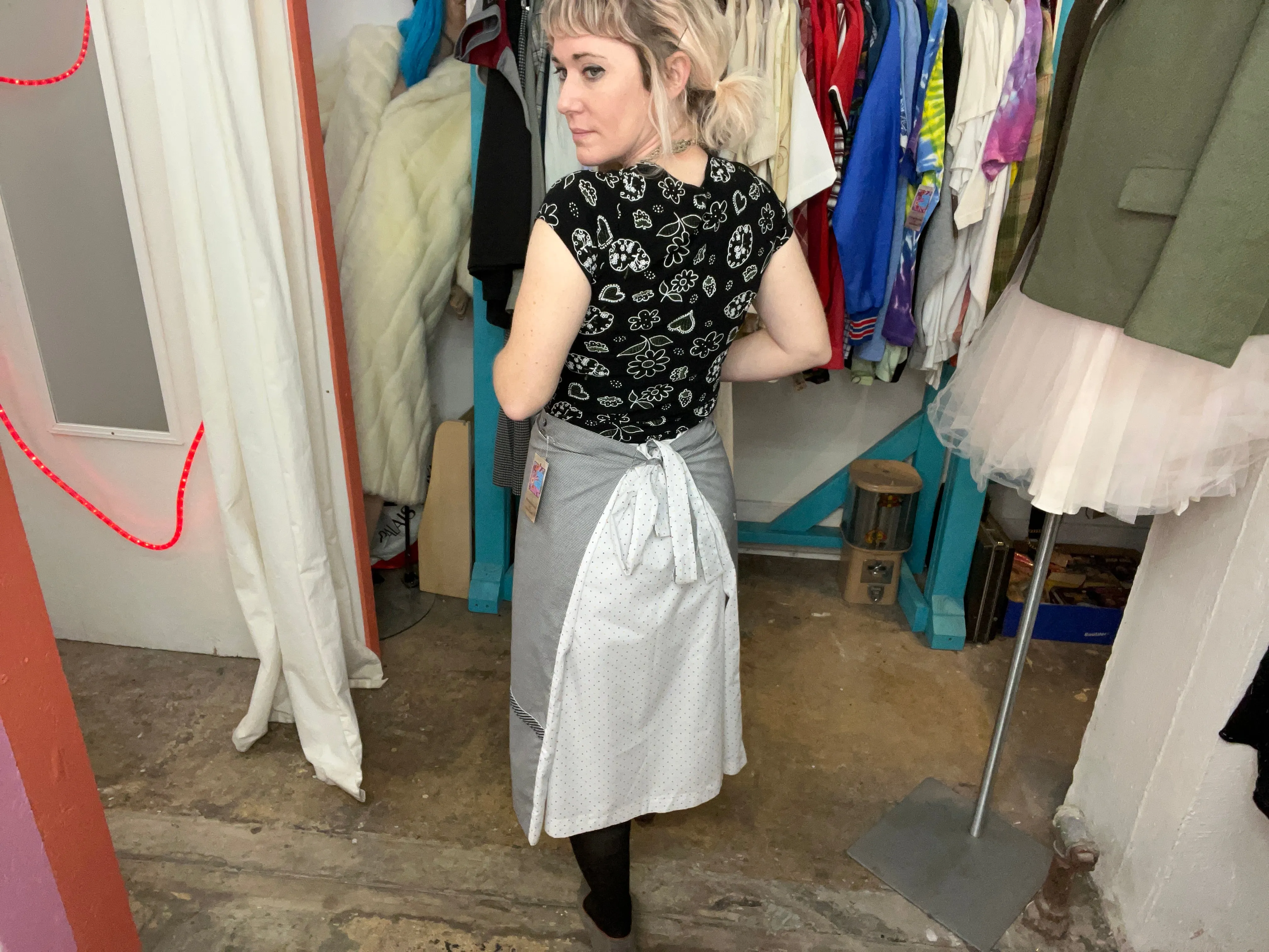 Vintage 90s Y2K Cyber Rave Abstract Antoni & Alison Wrap Skirt S M L